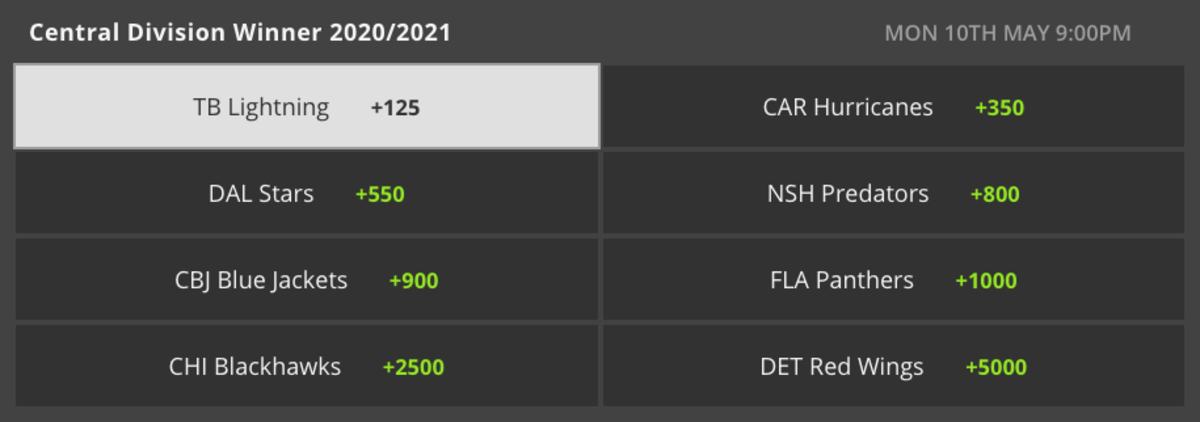 Regular Season Winner Odds via DraftKings Sportsbook on 01/11/21